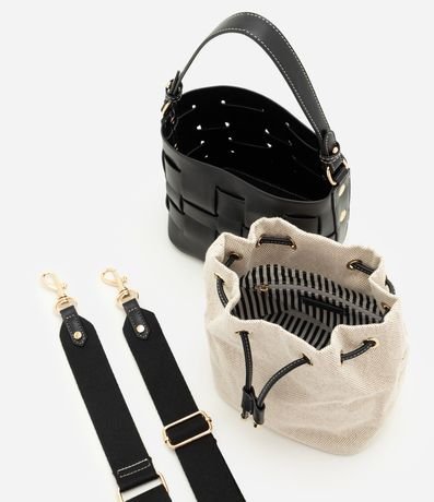 Cartera Bucket Pequeña en PU con Bolsillo Interno Desmontable 5