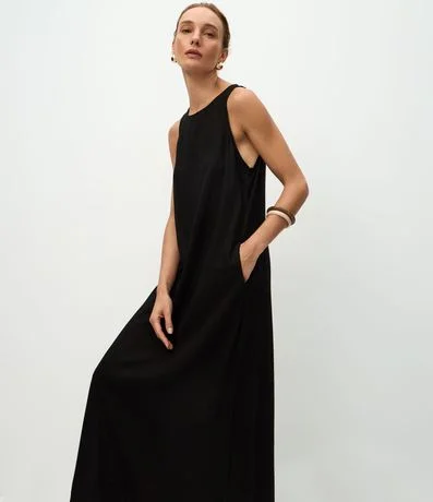 Vestido Largo en Viscolino con Bolsillos 2