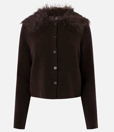 Cardigan Femenino Corto en Tricot con Botones 6