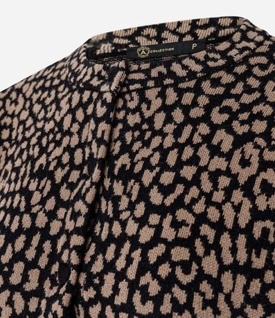 Cardigan en Punto con Manga Abullonada y Estampa de Animal Print 6