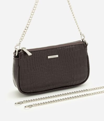 Cartera Baguette Pequeña en PU con Textura Crocco 8