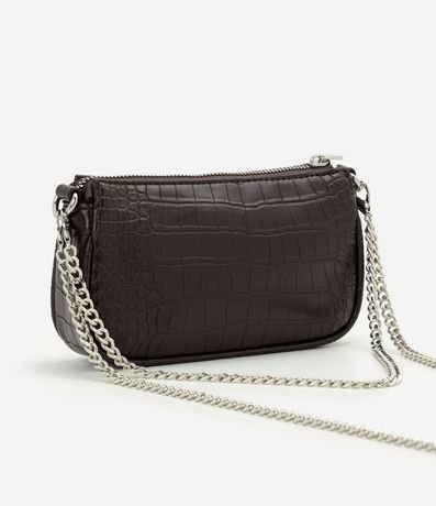 Cartera Baguette Pequeña en PU con Textura Crocco 3