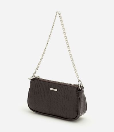 Cartera Baguette Pequeña en PU con Textura Crocco 5