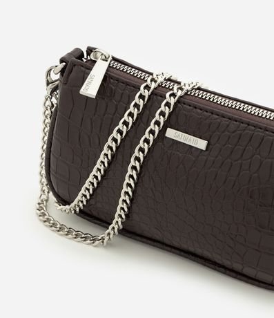Cartera Baguette Pequeña en PU con Textura Crocco 6