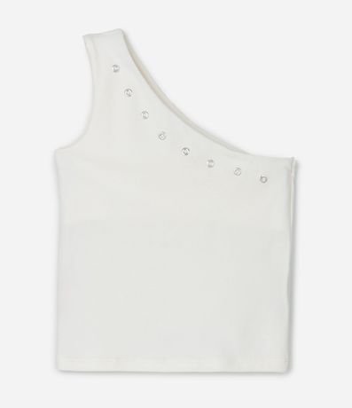 Blusa Infantil de un Hombro con Ojales – Talle 5 a 14 años