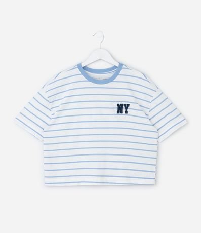 Remera Infantil Boxy Rayada con Bordado – Talle 7 a 16 años 2