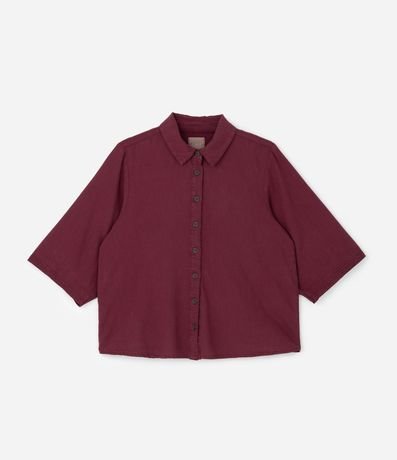 Camisa en Sarga con Pespontos y Bajo Larga Curve & Plus Size 4