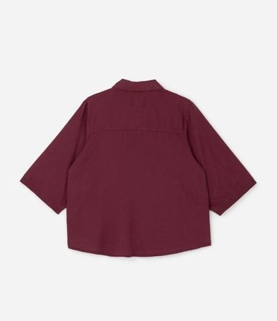 Camisa en Sarga con Pespontos y Bajo Larga Curve & Plus Size 5
