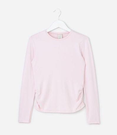 Remera Infantil Baby Look en Poliamida con Frunce Lateral – Talle 5 a 14 años