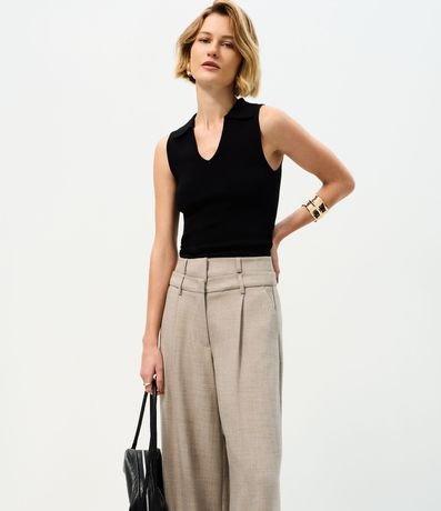 Pantalón Pantalona Sastre con Cintura Doble Desmontable 2