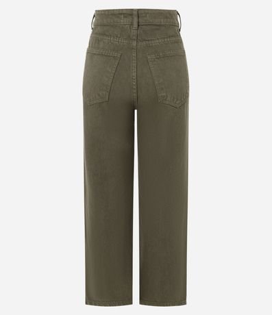 Pantalón Recto Cropped en Sarga con Trabillas en la Cintura 3