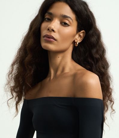 Blusa Básica Off Shoulder en Microfibra 3
