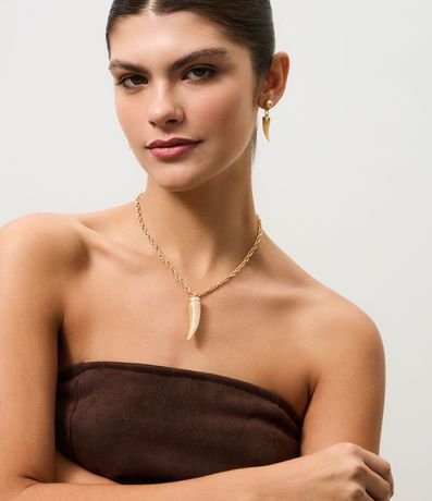 Conjunto de Collar y Caravanas con Colgante Orgánico en Resina