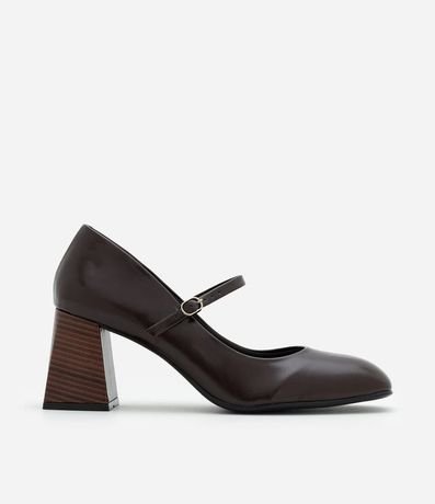 Zapato Mary Jane en PU con Taco Bloque Fachete