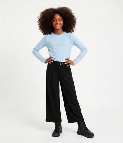 Remera Infantil Baby Look en Poliamida con Frunce Lateral – Talle 5 a 14 años