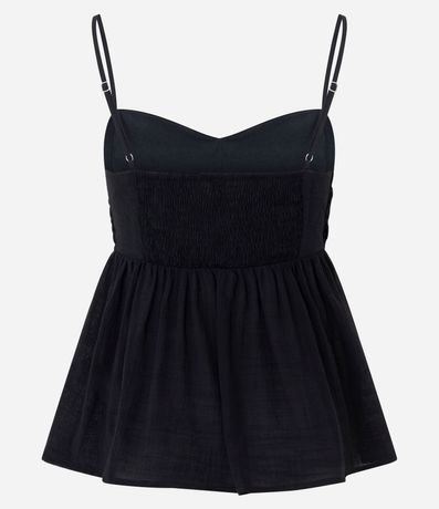 Blusa Bata en Crepé con Busto Fruncido y Volado Delantero 7