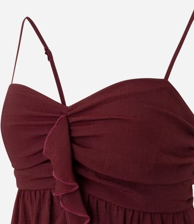 Blusa Bata en Crepé con Busto Fruncido y Volado Delantero 6