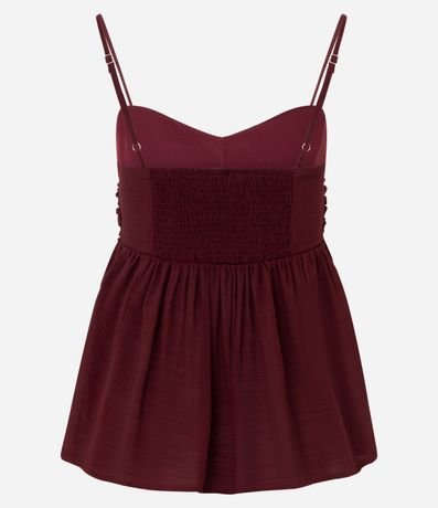 Blusa Bata en Crepé con Busto Fruncido y Volado Delantero 7