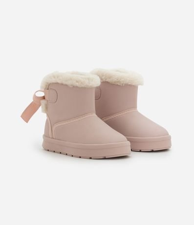 Bota Infantil con Lazo Trasero y Forro Peluche – Talle 20 al 27
