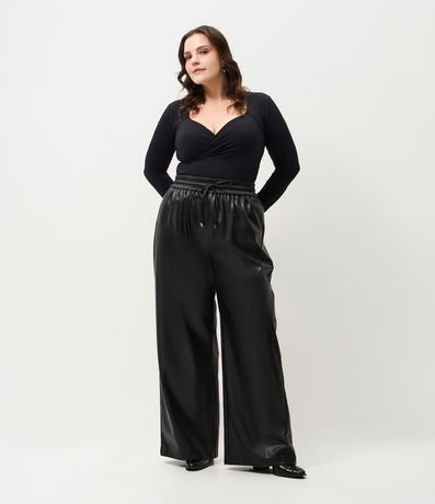 Blusa Manga Larga con Escote Traspasado Curve & Plus Size 2