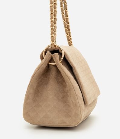Cartera Shoulder Mediana en Gamuza con Textura Triangulos 2