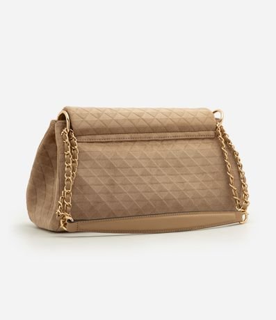 Cartera Shoulder Mediana en Gamuza con Textura Triangulos 3