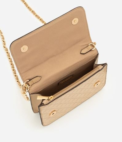 Cartera Pequena Estructurada en Gamuza con Correa de Cadena 5