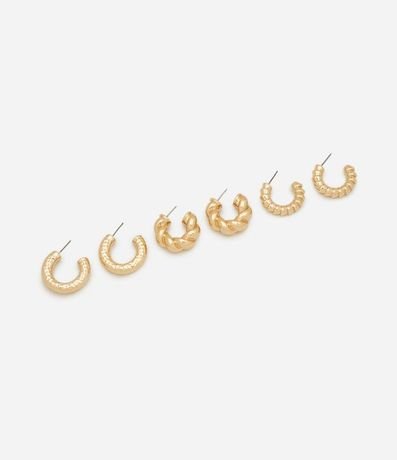 Kit 03 Argollas Médias con Acabamentos Variados 2