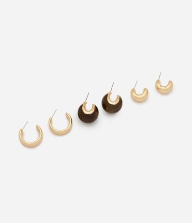 Kit 03 Argollas con Acabados Variados