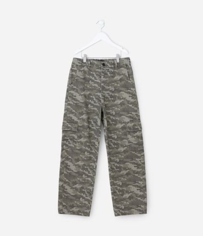 Pantalón Infantil Baggy con Estampa Camuflada – Talle 7 a 16 años