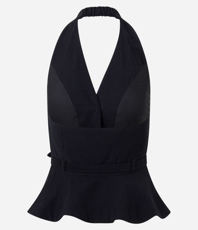 Chaleco Peplum con Cinturón y Abotonado 2