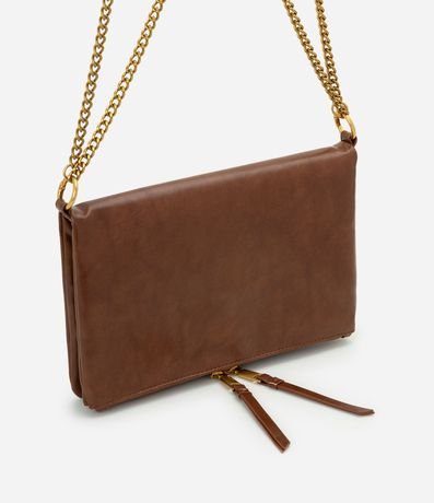 Bolsa Transversal Mediana en PU con Correa de Cadena