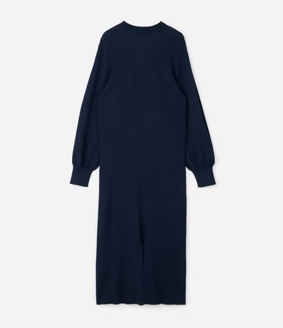 Vestido Midi en Punto con Manga Abullonada Curve & Plus Size 6