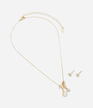 Conjunto de Collar y Caravanas en Metal con Colgante de Estrella 2