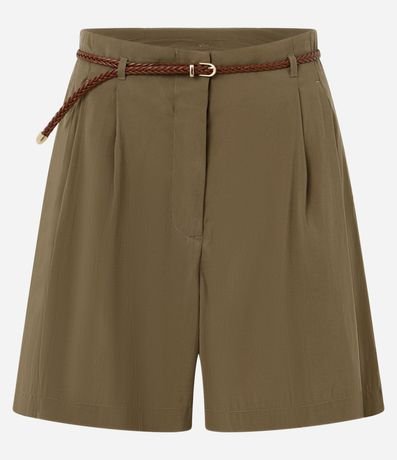 Short Suelto con Cinturón Fino en Rafia 1