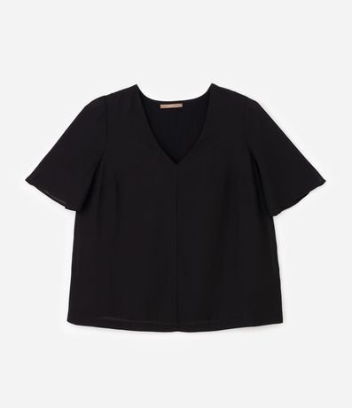 Blusa Crepé Escote V Curve & Plus Size 6
