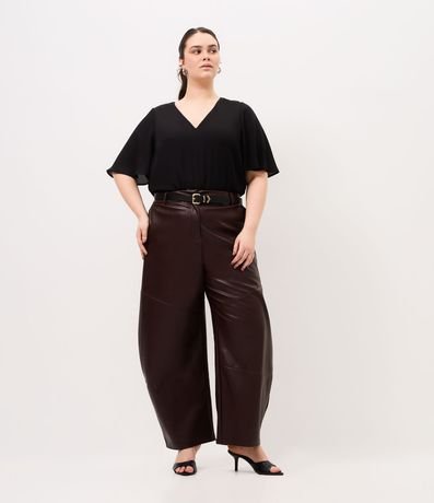 Blusa Crepé Escote V Curve & Plus Size 5