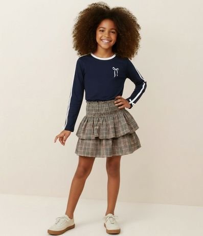 Blusa Infantil con Lazo y Rayas Contrastantes – Talle 5 a 14 años 1