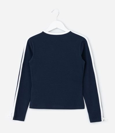 Blusa Infantil con Lazo y Rayas Contrastantes – Talle 5 a 14 años 2