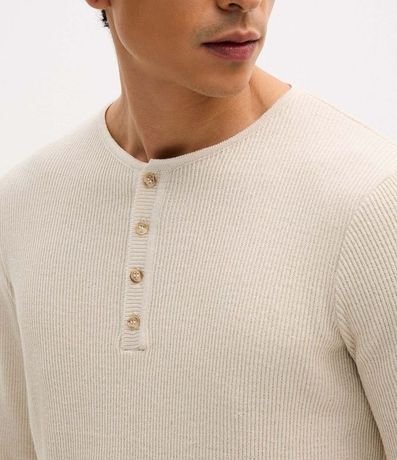 Remera Manga Larga Texturizado Henley 3