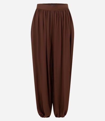 Pantalón Ballon con Transparencia y Cintura Elástica