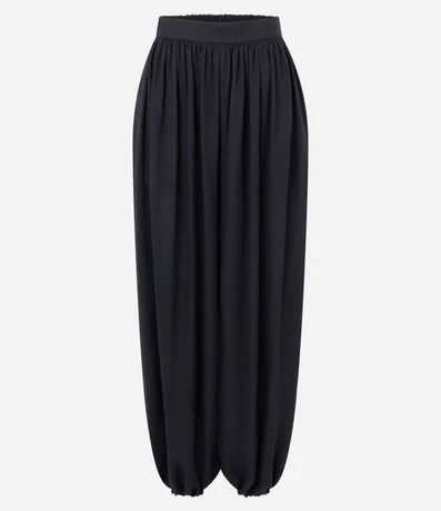 Pantalón Ballon con Transparencia y Cintura Elástica