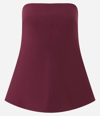 Blusa Sin Breteles en Crepé con Ruedo Peplum