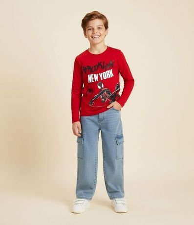Remera Infantil en Algodón Estampa Spider-Man - Talle 4 a 12 años 2