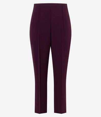 Pantalón Afunilado de Crepé con Ruedo Encurtado