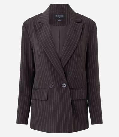 Blazer Oversized Raya de Tiza con Cuello Solapa 1