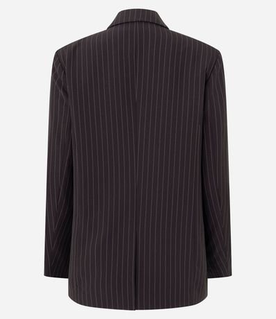 Blazer Oversized Raya de Tiza con Cuello Solapa 2