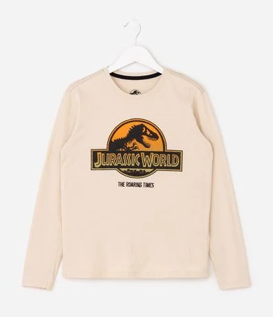 Remera Manga Larga Jurassic World en Relieve - Talle 5 a 14 años 2