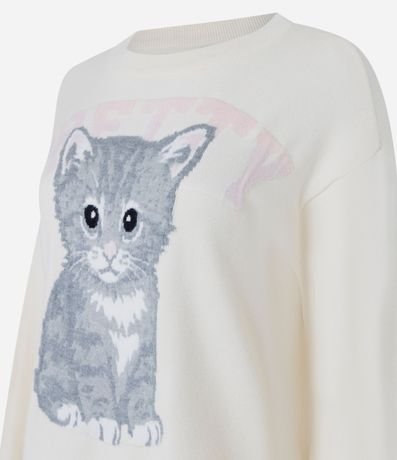 Blusa en Punto con Estampa de Gato 6