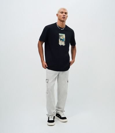 Remera Comfort Manga Corta en Algodón con Estampado ET Stay Weird 2